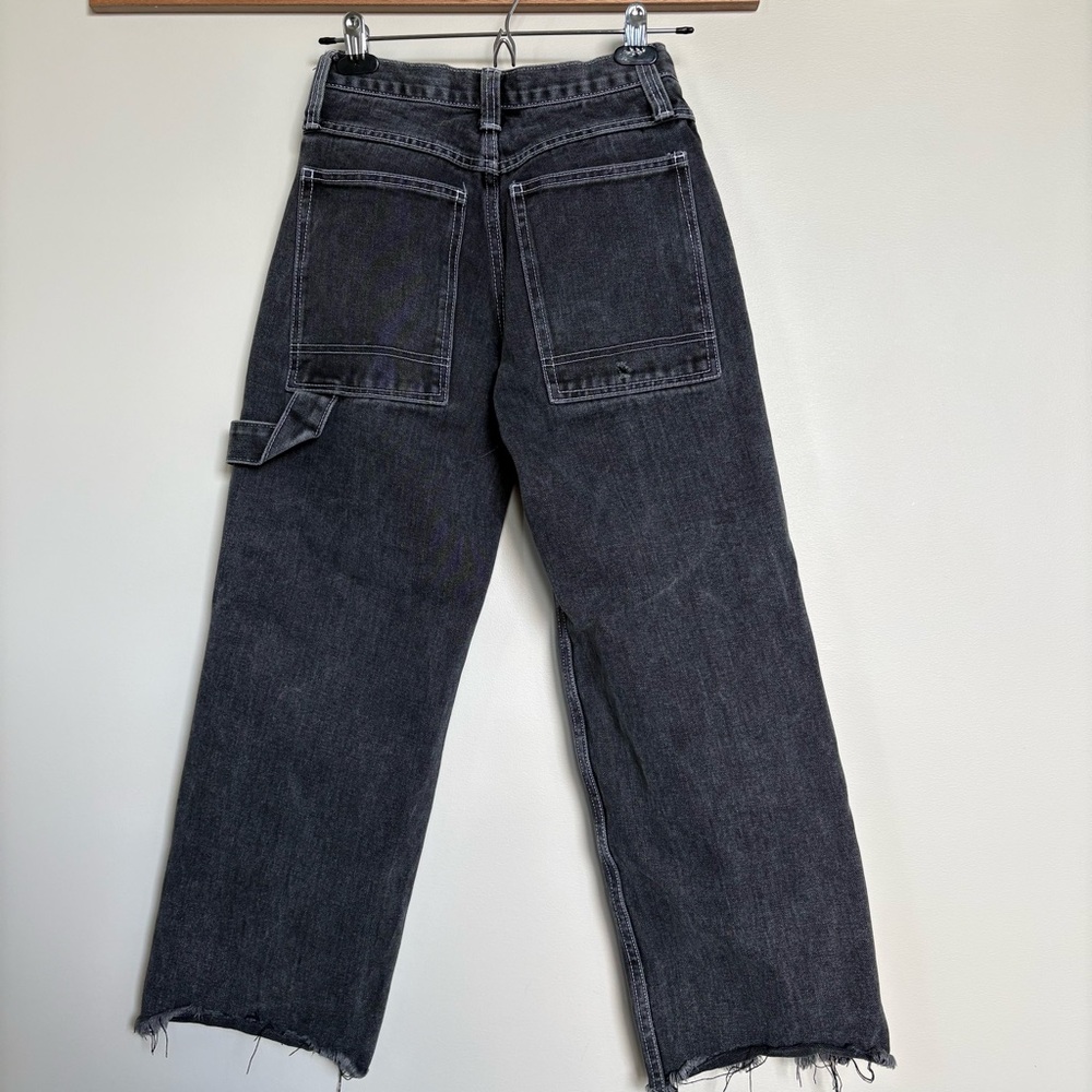 J.Galt Black Carpenter Jeans Women’s Small 24 Utility Straight Leg Raw Hem